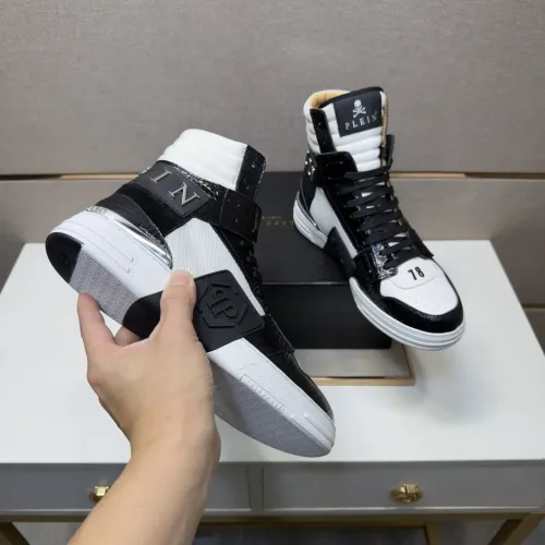 Replica Philipp Plein PP High Tops Shoes For Men #1455200 $125.00 USD for Wholesale