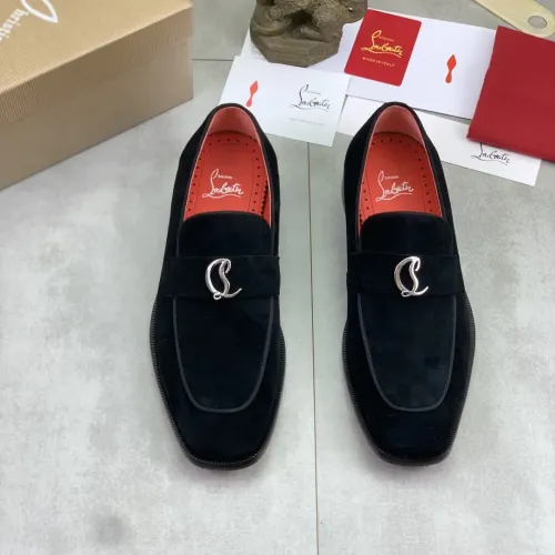 Replica Christian Louboutin Leather Shoes For Men #1455586 $100.00 USD for Wholesale