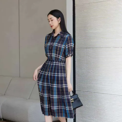 Replica Burberry Dresses Short Sleeved For Women #1458861 $85.00 USD for Wholesale