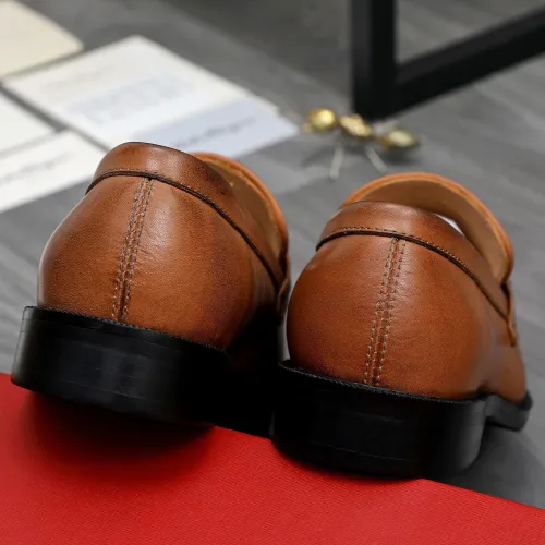 Replica Salvatore Ferragamo Leather Shoes For Men #1463283 $85.00 USD for Wholesale