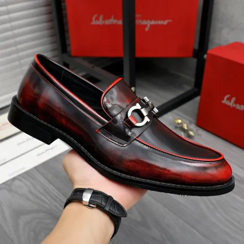 Replica Salvatore Ferragamo Leather Shoes For Men #1463286 $85.00 USD for Wholesale