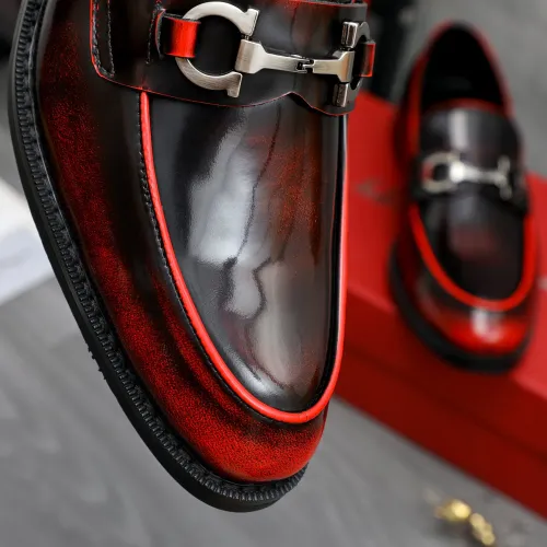 Replica Salvatore Ferragamo Leather Shoes For Men #1463286 $85.00 USD for Wholesale