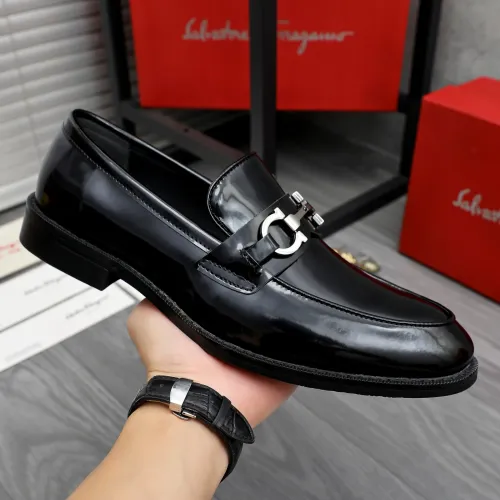 Replica Salvatore Ferragamo Leather Shoes For Men #1463288 $85.00 USD for Wholesale