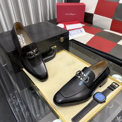 Replica Salvatore Ferragamo Leather Shoes For Men #1463614 $108.00 USD for Wholesale