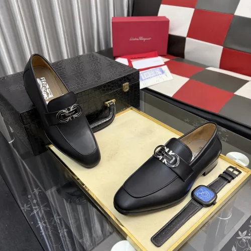 Replica Salvatore Ferragamo Leather Shoes For Men #1463615 $108.00 USD for Wholesale