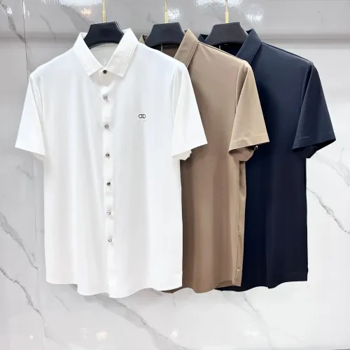 Replica Salvatore Ferragamo Shirts Short Sleeved For Men #1470123 $76.00 USD for Wholesale