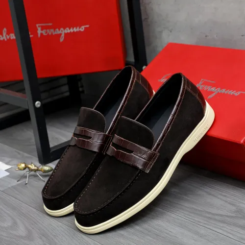 Replica Salvatore Ferragamo Leather Shoes For Men #1471047 $100.00 USD for Wholesale