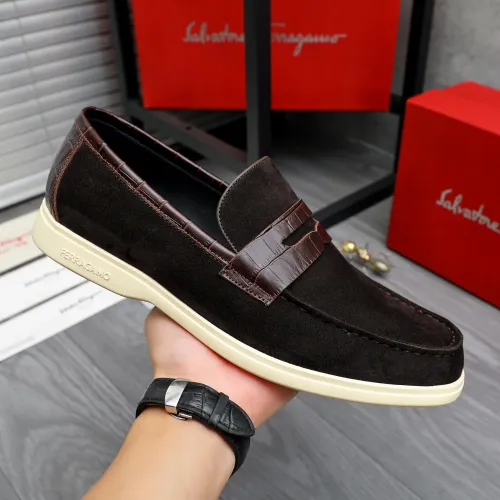 Replica Salvatore Ferragamo Leather Shoes For Men #1471047 $100.00 USD for Wholesale