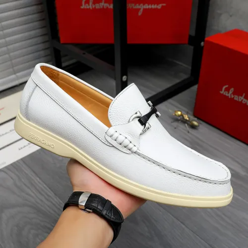 Replica Salvatore Ferragamo Leather Shoes For Men #1471056 $100.00 USD for Wholesale