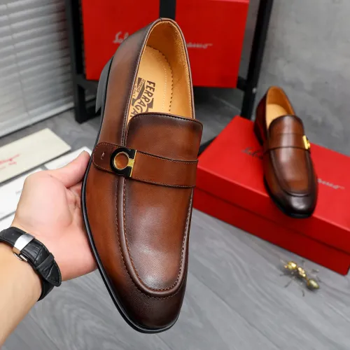 Replica Salvatore Ferragamo Leather Shoes For Men #1471060 $96.00 USD for Wholesale