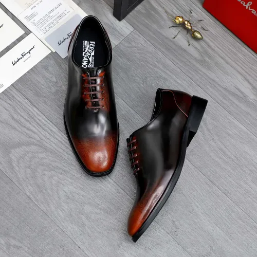 Replica Salvatore Ferragamo Leather Shoes For Men #1480635 $92.00 USD for Wholesale