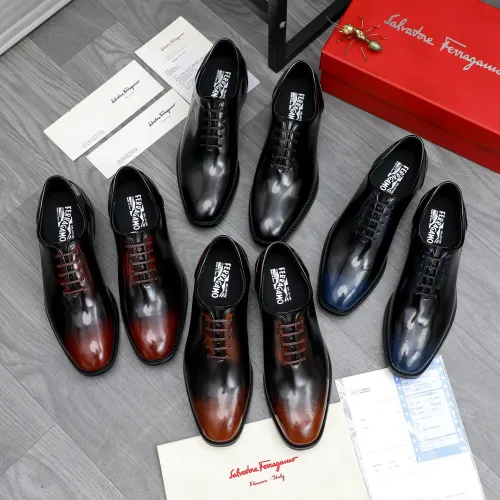 Replica Salvatore Ferragamo Leather Shoes For Men #1480636 $92.00 USD for Wholesale