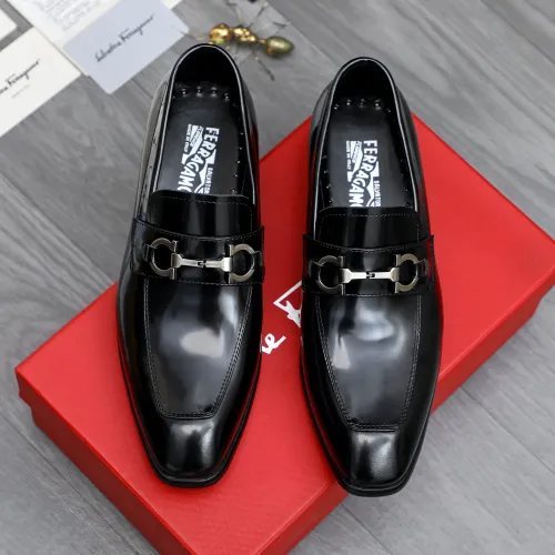 Replica Salvatore Ferragamo Leather Shoes For Men #1480640 $92.00 USD for Wholesale