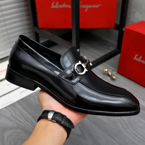 Replica Salvatore Ferragamo Leather Shoes For Men #1480640 $92.00 USD for Wholesale