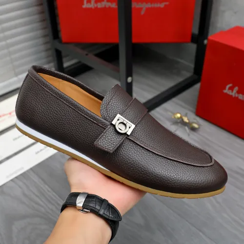 Replica Salvatore Ferragamo Leather Shoes For Men #1480647 $85.00 USD for Wholesale