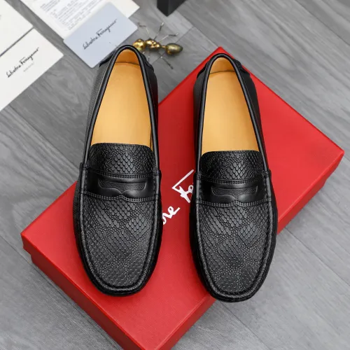 Replica Salvatore Ferragamo Leather Shoes For Men #1480650 $72.00 USD for Wholesale