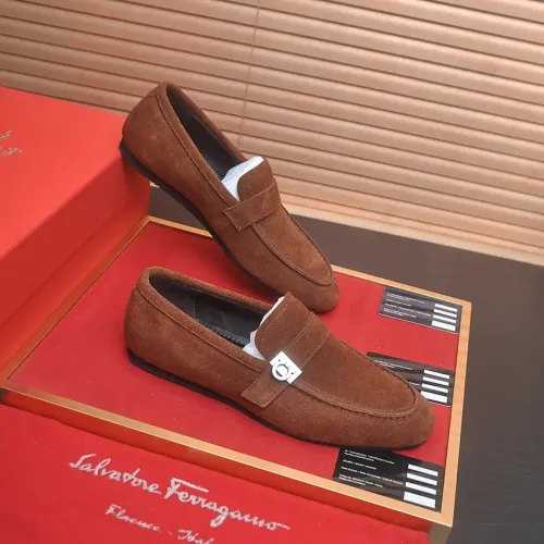 Replica Salvatore Ferragamo Leather Shoes For Men #1481304 $100.00 USD for Wholesale
