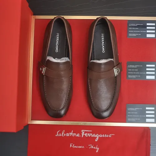 Replica Salvatore Ferragamo Leather Shoes For Men #1481307 $100.00 USD for Wholesale